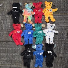 Salvino  s Bammers Plush Beanie Bears Football  Baseball Lot of 11 Vtg