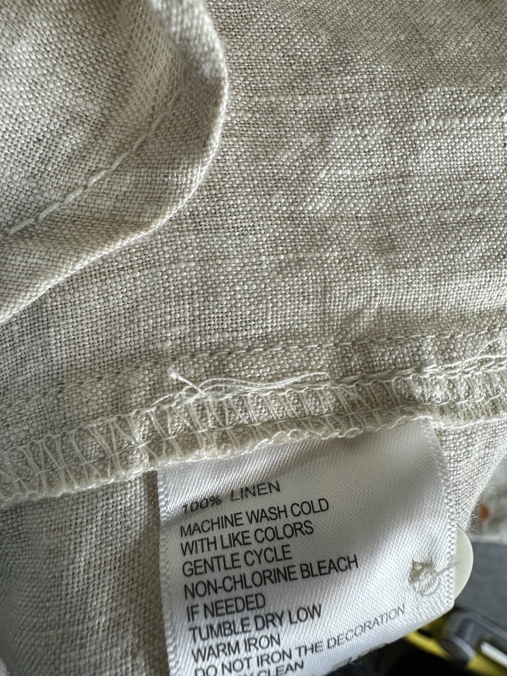 Tommy Bahama Shirt Mens 2XL Sea Glass Breezer Linen Button Up CasualNatural Tan - Image 4 of 4