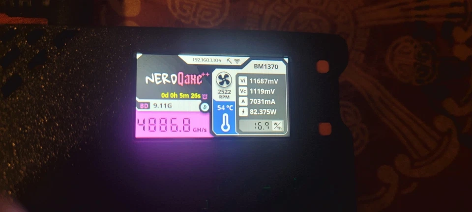 NerdQAxe++ BM1370 4.8TH/s 80W SHA-256 ASIC BTC Miner WiFi 2.4G with PSU - Image 3 of 4