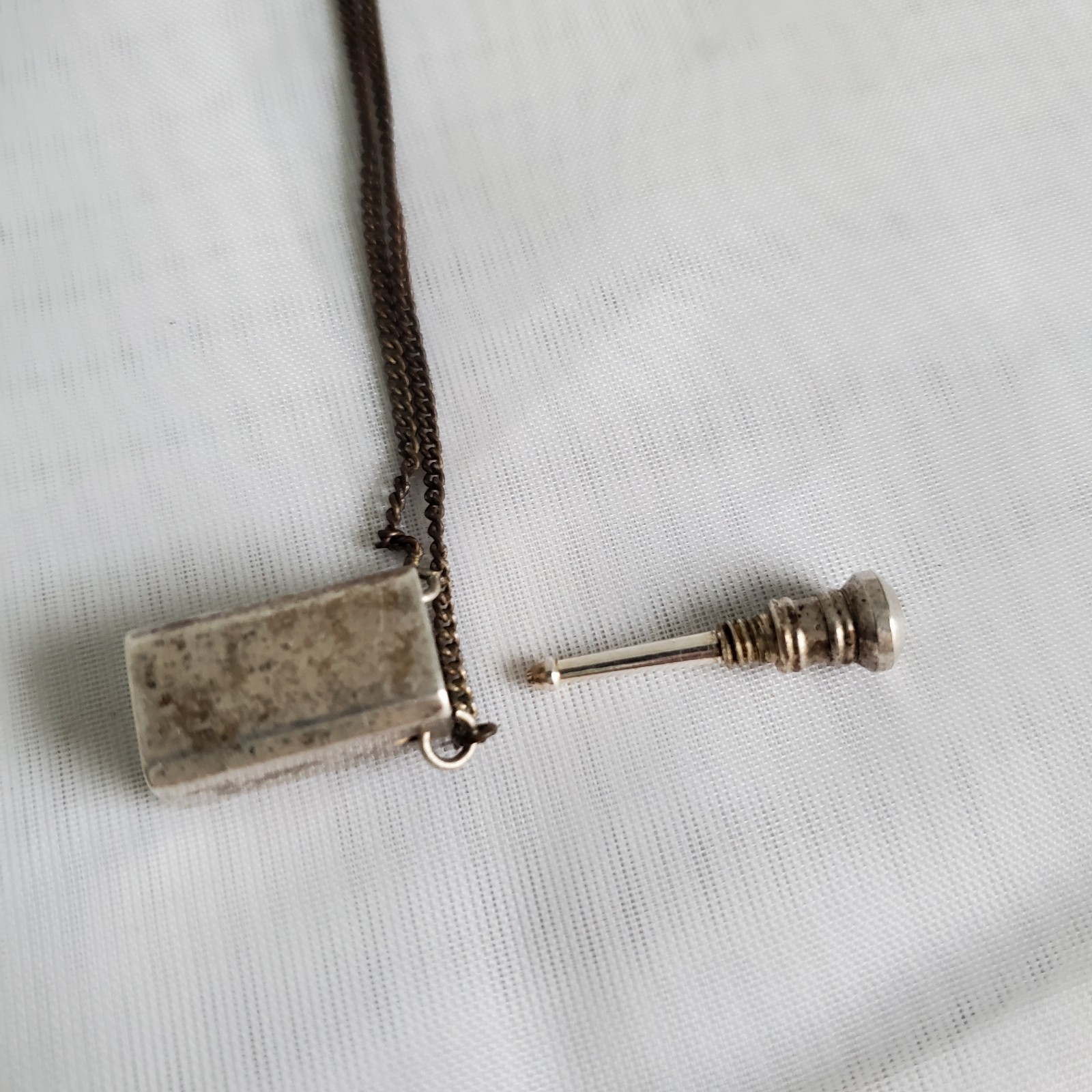 Vintage Silver Plated Rectangle Shape Perfume Bot… - image 10