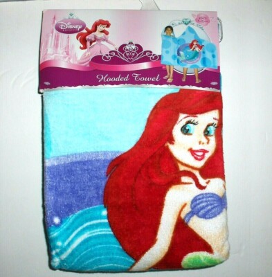 Ariel'2007`Disney,Mattel Girl's Hooded Bath Or Beach Towel-New Old Stock-NEW