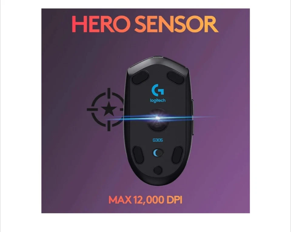 Logitech G305 LIGHTSPEED Wireless Gaming Mouse - Black | FREE DELIVERY - Image 2 of 4