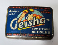 Vintage Geisha Loud Tone Gramophone Needles tin With Some Contents