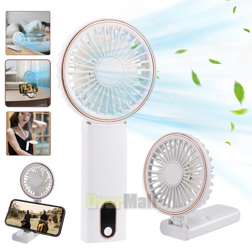 Portable Mini Hand-held Small Folding Desk Fan Cooler Cooling USB Rechargeable - Picture 21 of 91