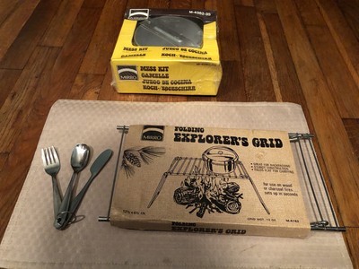 Mirro Vintage 5 Piece Camping Set With Mirro Explorer s Grid And Silverware