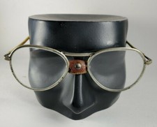 Vtg. Willson Safety Glasses Motorcycle Goggles With Leather Nose Pad Steampunk