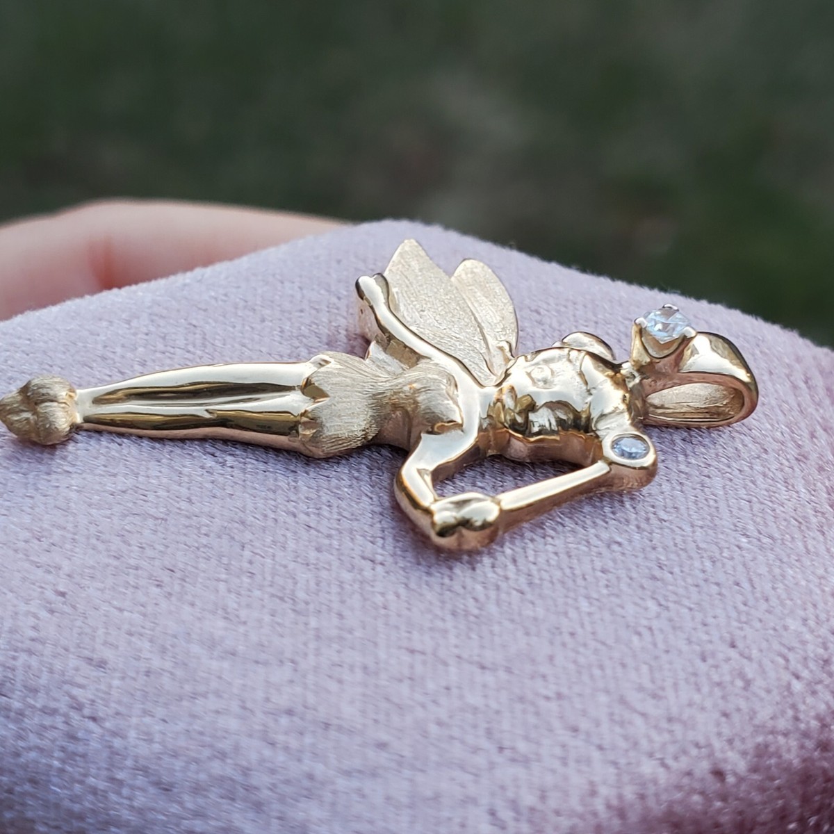 14K VINTAGE DISNEY SOLID YELLOW GOLD &CZ CUBIC ZIRCONIA