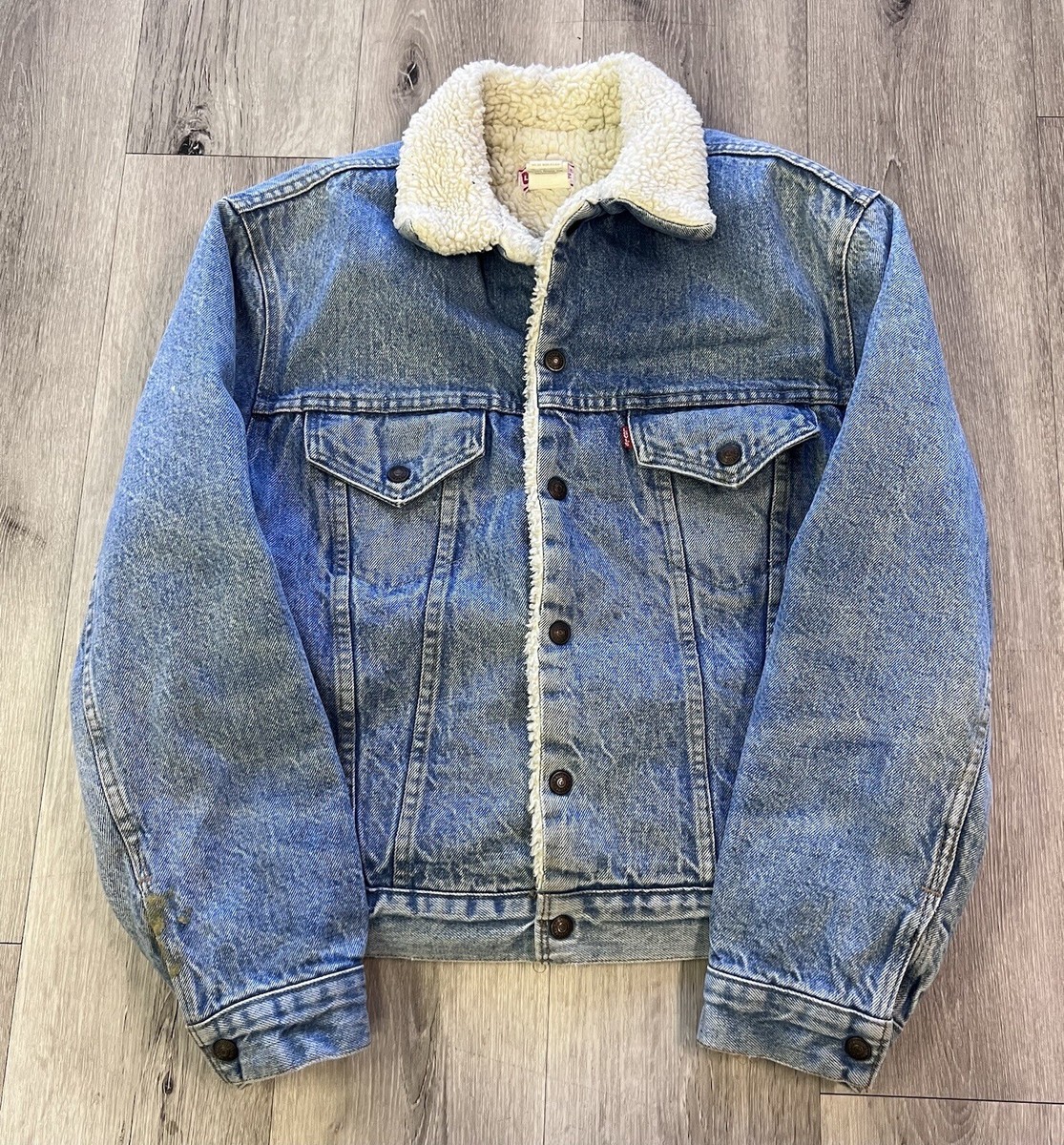 Vintage Levis Jacket Size 42 Sherpa 70605 Denim Trucker 70s Vintage Levis Jacket Size 42 Sherpa 70605 Denim Trucker 70s