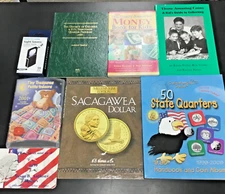COLLECTORKIDS BOOKS & COINS 50 STATE QUARTERS SAC. & SBA $1 SETS + TINY TREASURE