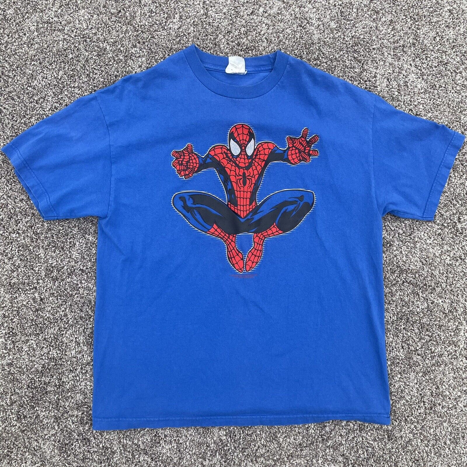 Camiseta Vintage Y2K Spider-Man Mad Engine Adulto XL Cómic Gráfico Azul
