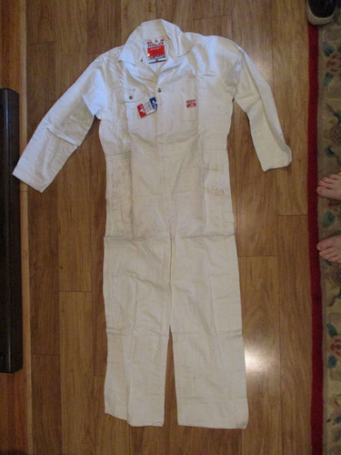 MONTGOMERY WARD SANFORIZED 1950s PIONEER INDUSTRI-ALLS WHITE OVERALLS Sz 42 NEW