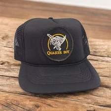 Vintage Quaker Boy Turkey Calls Patch Snapback Trucker Mesh Hat Hunting RARE