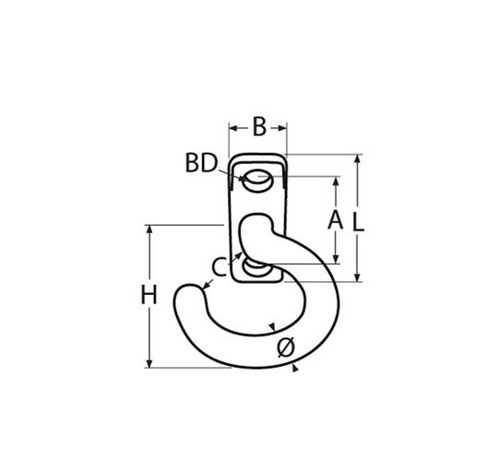 Deckenhaken aus Edelstahl A4 AISI 316 - Bild 2 von 2