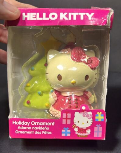 Hello Kitty Christmas Tree Ornaments Pink Coats Sanrio 2013 Gift Boxes - Picture 1 of 1