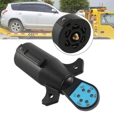 7-Way RV Blade Trailer Light Wiring Circuit Tester Round Adapter Pin Plug