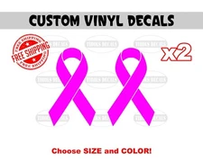 x2 Cancer Awareness Ribbon Decals - Cancer Awareness Ribbon Stickers Vinyl Decal