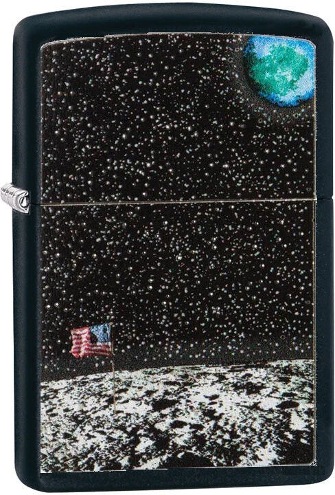 ZIPPO 50th Anniversary Moon Landing Design Black Matte Gift Boxed 29862