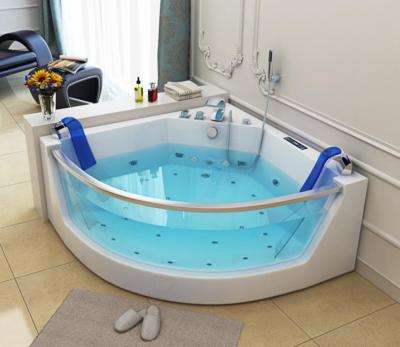 Luxe whirlpool Baignoire 140x140 CM Avec Verre Ozone LED Chauffage Avant pour