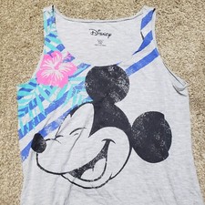 Disney Mickey Mouse T-Shirt Tank Top Tie Sleeveless Gray Girls Size S Small
