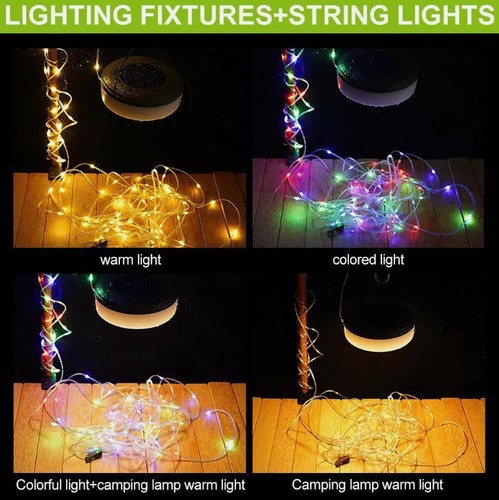 Solar 10m LED Camping String Lights Stowable Retractable Waterproof Outdoor 2in1 - Picture 12 of 17