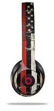 Skin Beats Solo 2 3 Cracked Red Line USA American Flag Headphones NOT INCLUDED
