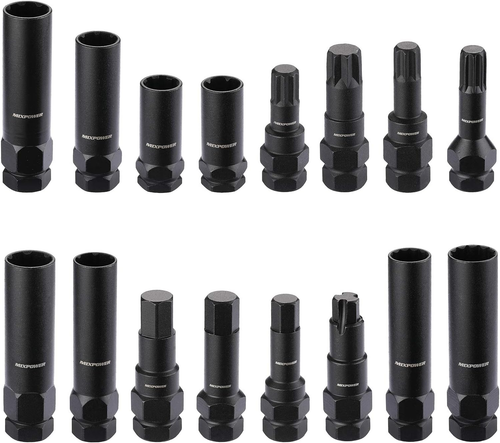 16-Piece Locking Lug Nut Master Key Set of Spline Star and Hex Style Keys, Wheel - 第 2/9 張圖片