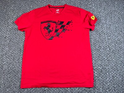 Puma x Ferrari Graphic Print T-Shirt Adult Large (XL Tag) Red Logo Cars