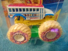 2024 New DOZEN DELIVERY w/ DONUT TREADS Hot Wheels Monster Truck  w/ Crash Car