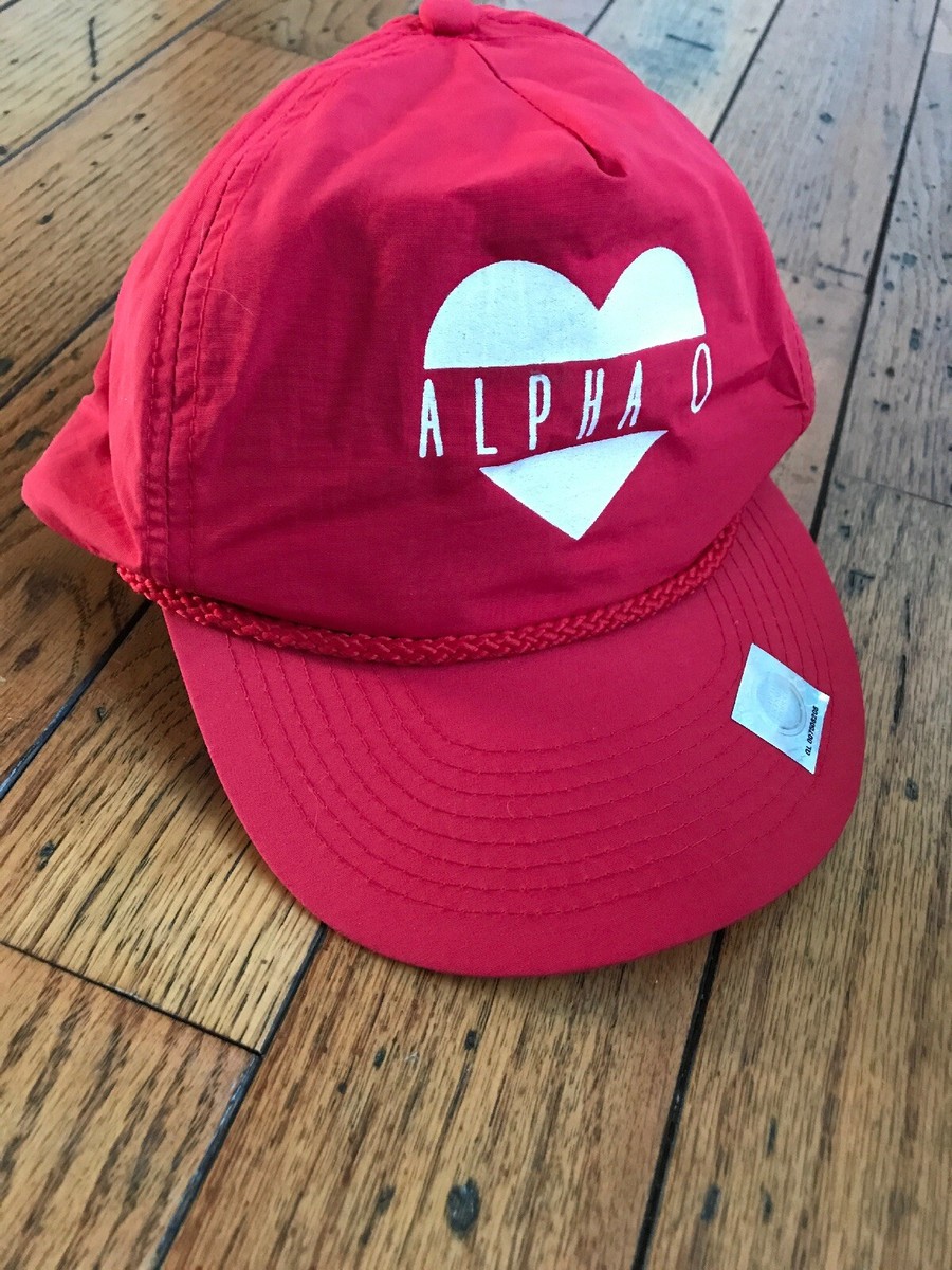 ハート Alpha O Sorority Heart Logo Red Baseball hat Cap Adjustable