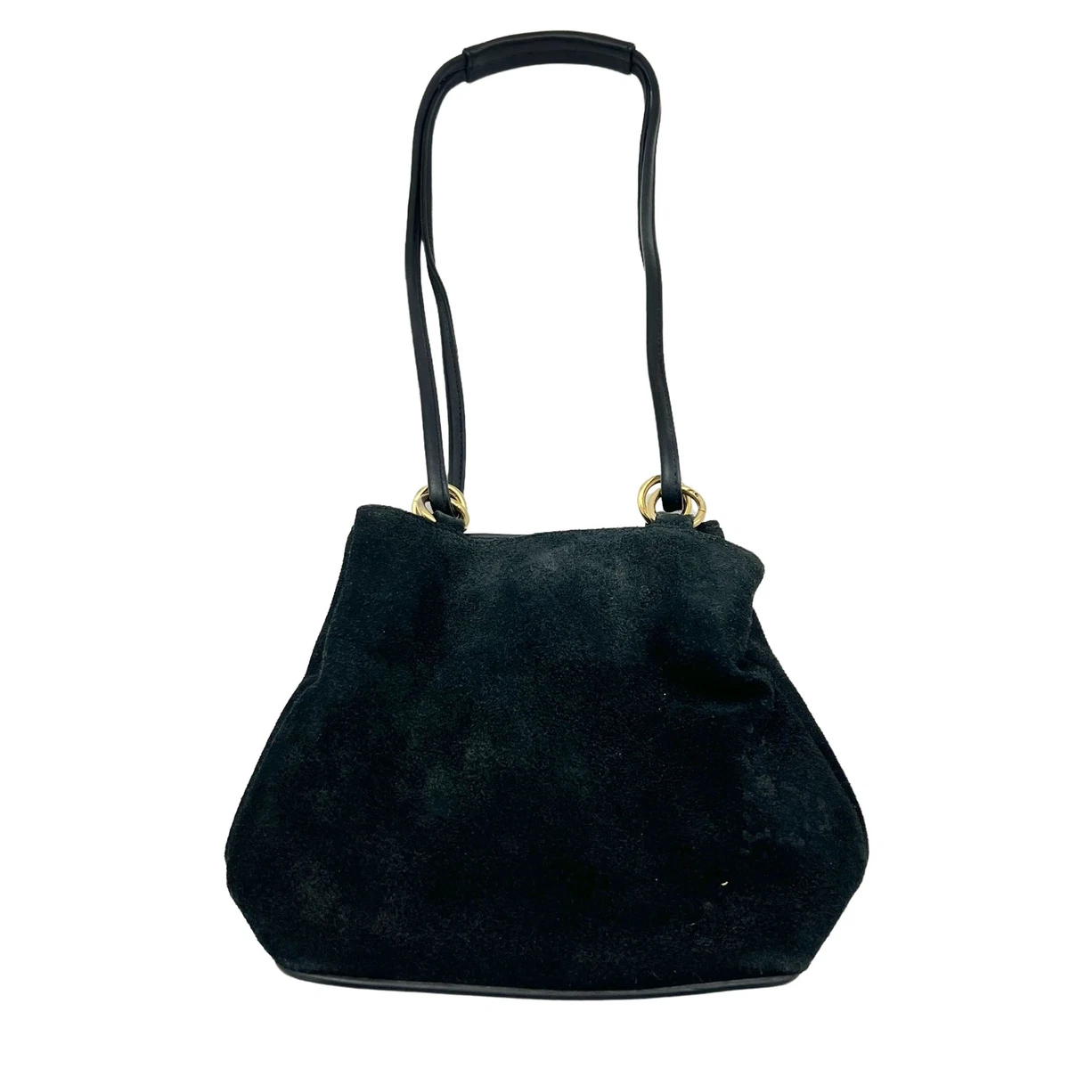 Genuine suede bag from Adel Bags Chloé Black with thin leather strap