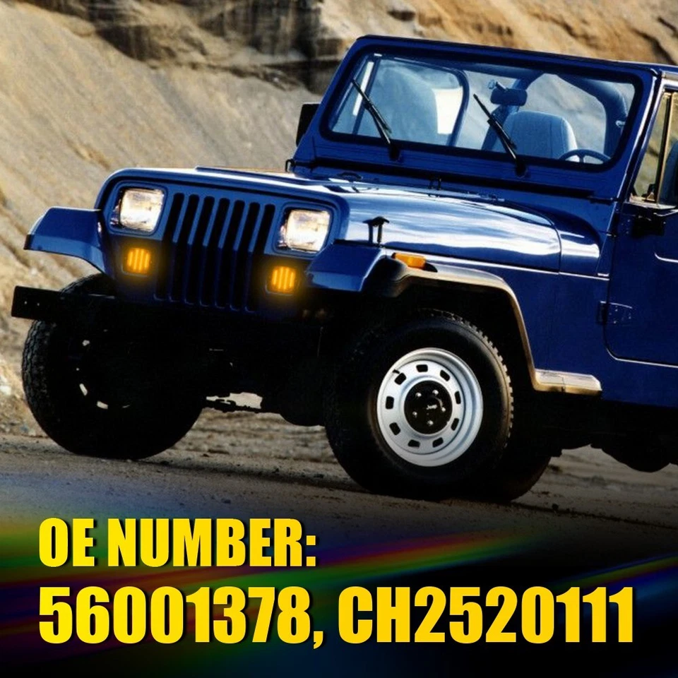 2 luces LED delanteras de señalización de estacionamiento con señal de giro humo para Jeep Wrangler 1987-1995 Foto 2 de 4