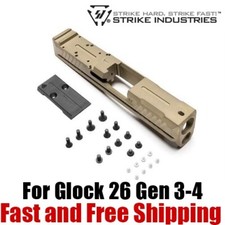 Strike Industries LITESLIDE Slide for Gen 3 Glock 26 G26 w/RMR Cut  Plate - FDE