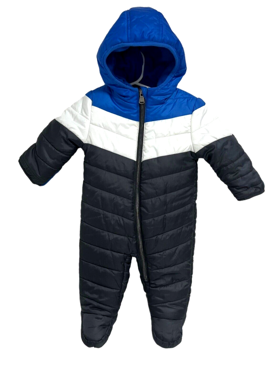 Perry Ellis Baby Boy's Blue And Gray Fleece Lined Zip Up