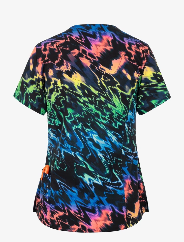Barco One Scrubs #5107 V-Neck Print Scrub Top in "Aurora Lights" Size XS - Image 3 of 3