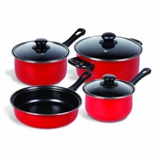 Carbon Steel 7 Pieces Non stick Cookware Set Dutch Oven Sauce & Fry Pan