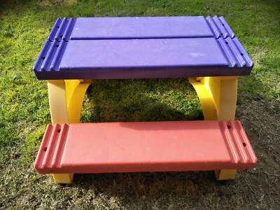 Children 39 S Kids Toddlers Plastic Picnic Table Bench