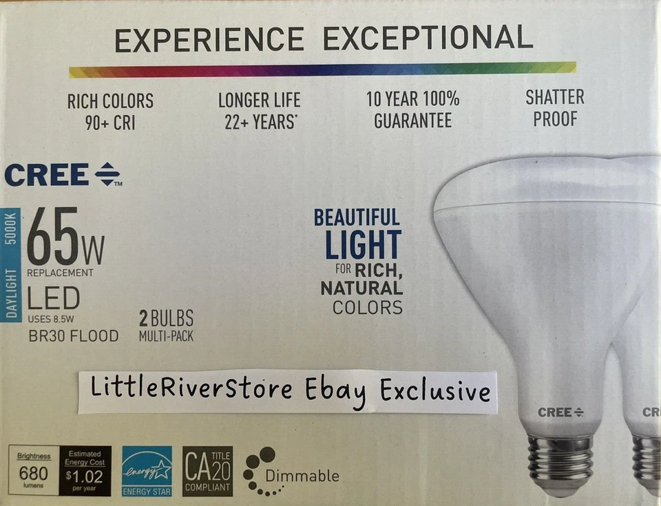 4 BULBS CREE 65W /8.5W LED FLOOD Daylight 5000K BR30 Dimmable EXCEPTIONAL BEST - Image 3 of 4