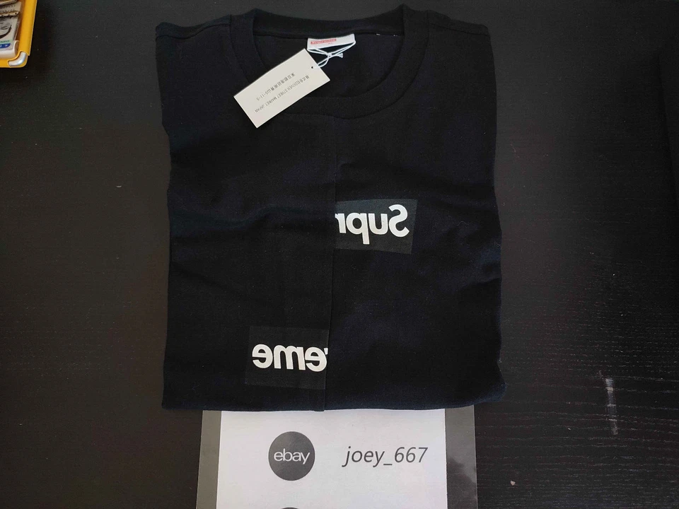 Supreme Comme des Garçons SHIRT Split Box Logo Tee Black (FW18) - XLarge - DS - Photo 1/4