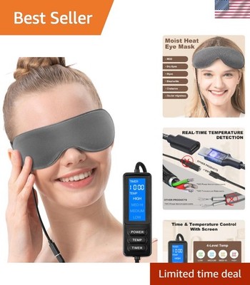 Detachable & Washable Heated Eye Mask - Relaxing Dry Eye Solution in Dark Gray