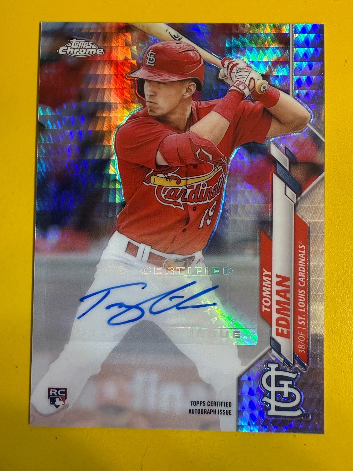 DA100353 2020 Topps Chrome Update Autograph X-Fractor Auto RC  Tommy Edman /125