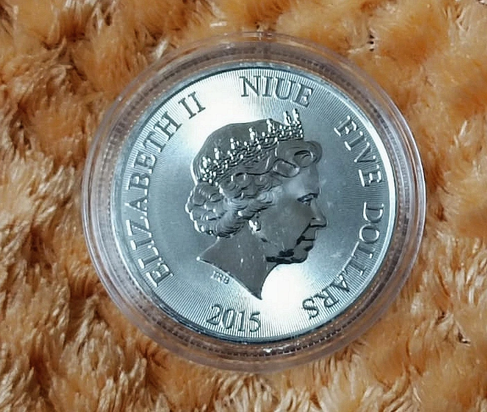 2 Unz. Silber - Niue 2015, 5 $, Turtle - Schildkröte, gekapselt - Bild 2 von 2