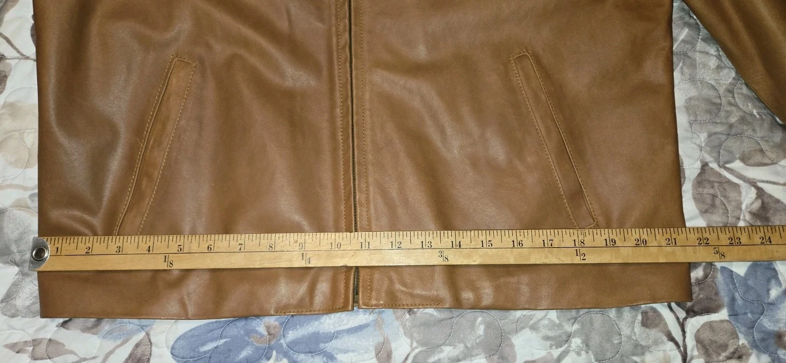 Vintage Italian Leather Jacket Men Euro 52 US 40 Cognac Brown Coat  image 11