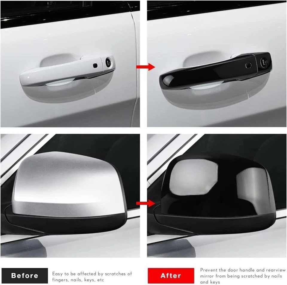 Cubiertas de manija de puerta de espejo retrovisor para Jeep Grand Cherokee Dodge Durango Foto 3 de 4