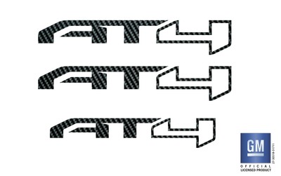 GMC SIERRA Carbon Fiber AT4 Emblem Overlay Decals 2019-2026 Set of 3 GM Licensed