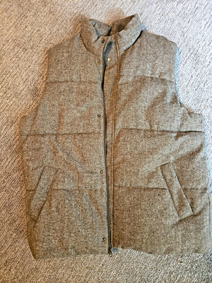 Old Navy Men's Brown Lined Puffer Vest Stand-Up Collar Zip Snap XL Tall