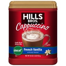 Hills Bros Decaf French Vanilla Cappuccino Mix, Easy to 16 Ounce (Pack of 1)  9.11 per pound