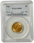1901 Liberty Gold Half Eagle $5 PCGS MS62 U.S Coin Pre-1933