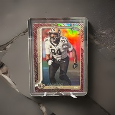 2025 Topps Chrome Football Cameron Jordan Football Leather Refractor Saints