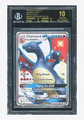 Pokemon BGS 10 BLACK LABEL Charizard GX Shiny Holo 2019 #SV49 Hidden Fates ENG