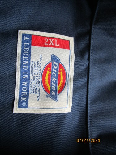 Dickies 574 Long Sleeve Uniform Shirt 2XL Rough Riders New - Picture 2 of 6